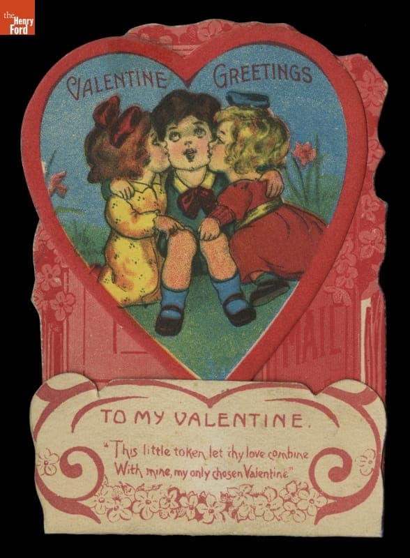 Fold-Out Valentine Card, "Valentine Greetings," February 14, 1920