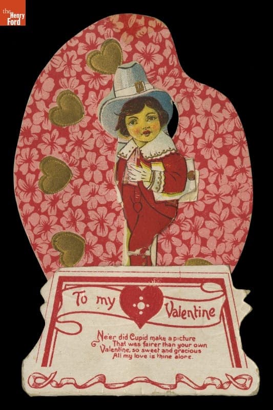 Fold-Out Valentine Card, "To My Valentine," February 14, 1918
