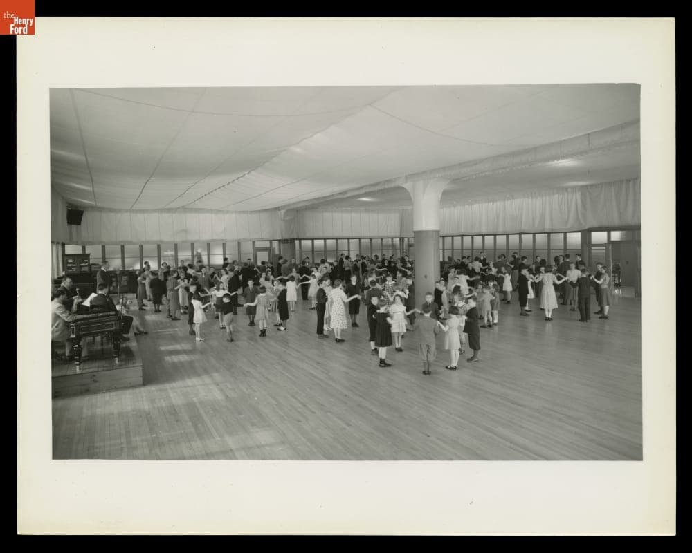Students in the Dance Room of the Ford Engineering Laboratory, May 1936