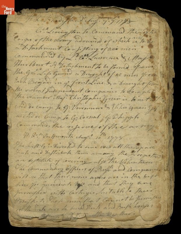 Connecticut Militia Orderly Book, August-September 1778