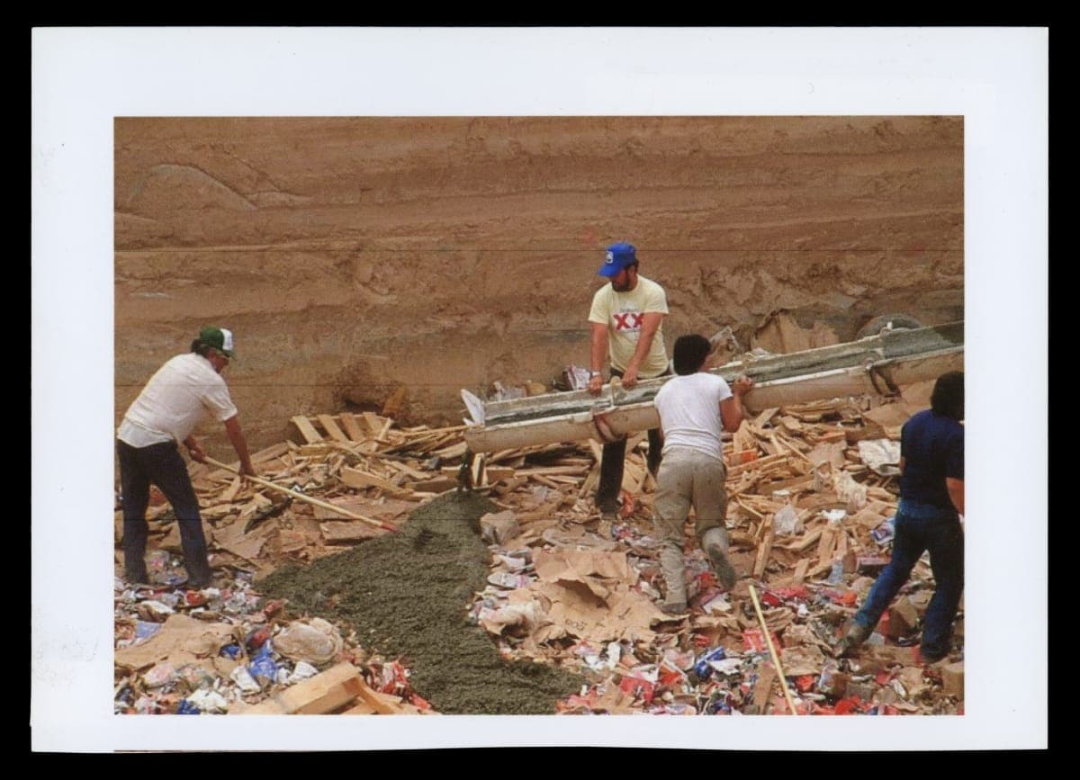 Cementing over Refuse at the Atari Video Game Burial in September 1983, Alamogordo, New Mexico Landfill