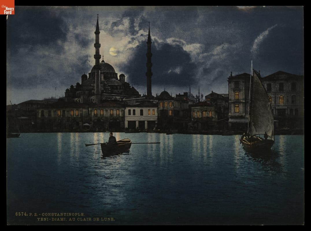 "Yeni-Djami, Au Clair de Lune,"  Moonlight over Constantinople, Turkey, circa 1905