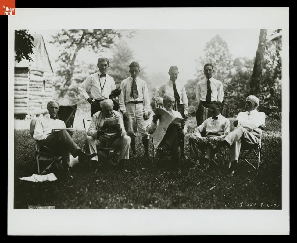 President Harding Visiting the "Vagabonds" on their Camping Trip, 1921