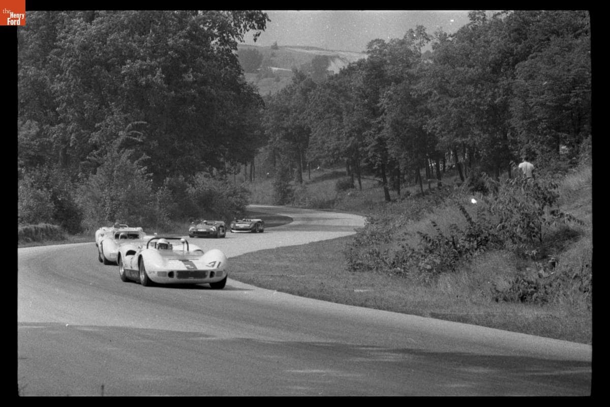 Brooke Doran Driving McLaren Elva Mark II at Road America Can-Am Race, September 1967