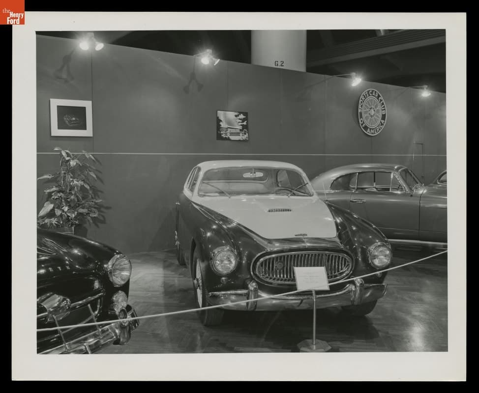 1953 Cunningham Continental Coupe in "Sports Cars International" in Henry Ford Museum, January 1955