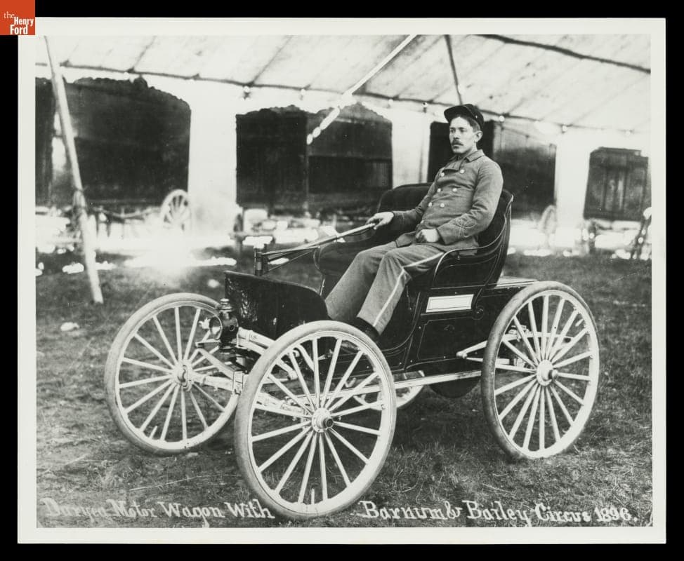 Duryea Motor Wagon with Barnum & Bailey Circus, 1896