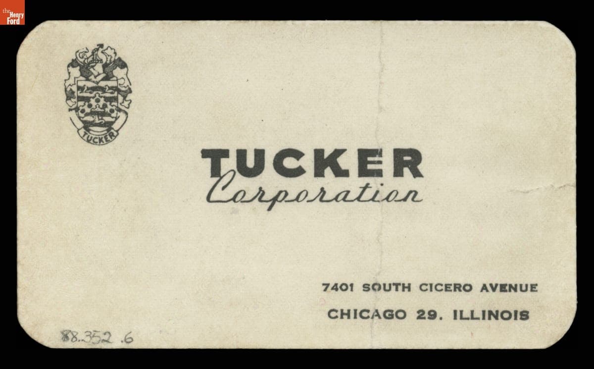 Tucker Corporation Business Card, circa 1948