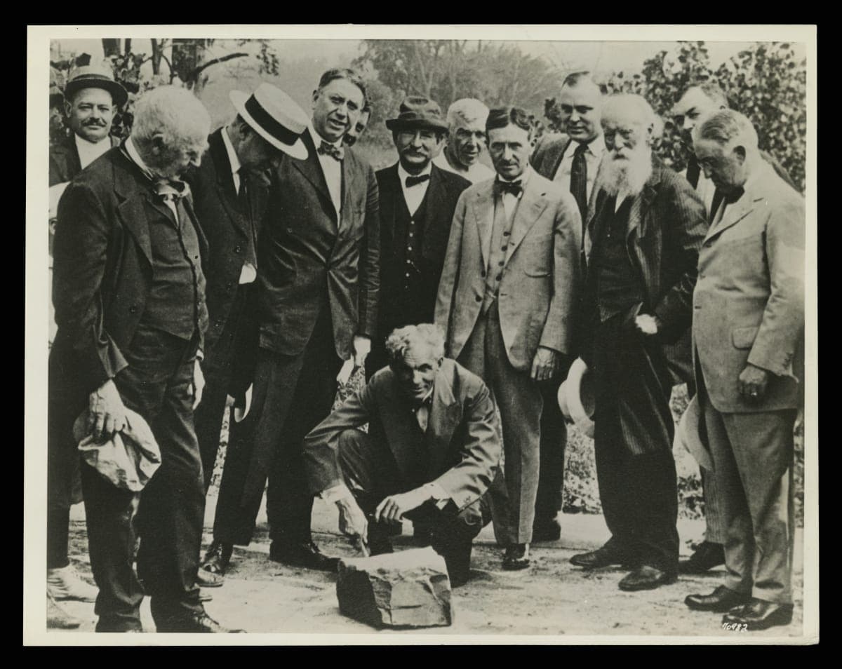 The "Vagabonds" Signing Ford Motor Company's Green Island Plant Cornerstone, 1919
