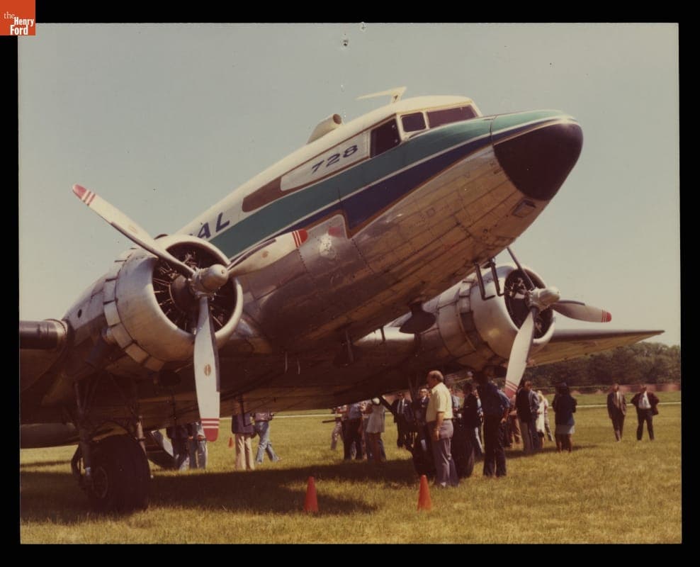 1939 Douglas DC-3 after Landing at the Ford Proving Ground near Henry Ford Museum, May 28, 1975