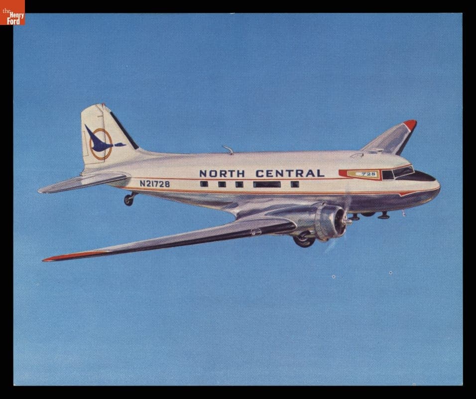 North Central Airlines' 1939 Douglas DC-3 in Flight, circa 1975
