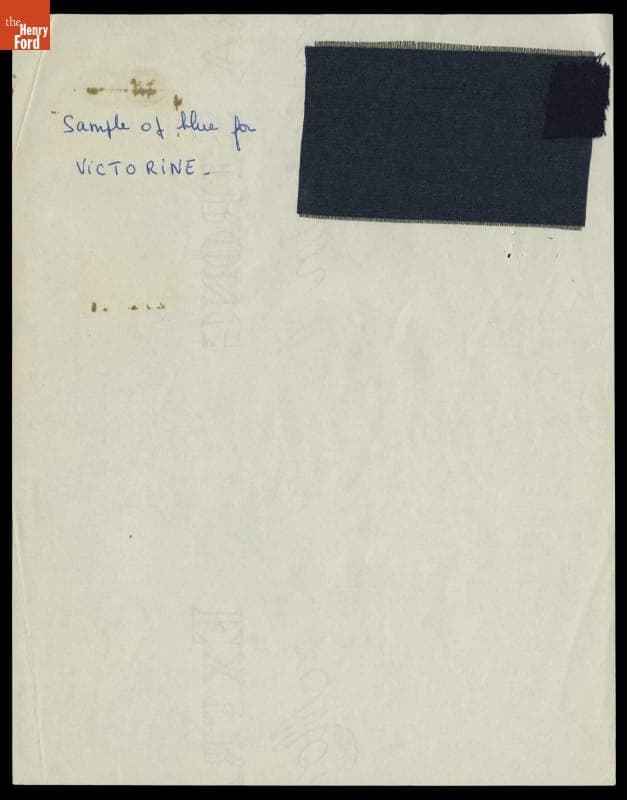 Fabric Sample for Christian Dior Dress "Victorine," Sent to Elizabeth Parke Firestone, 1953