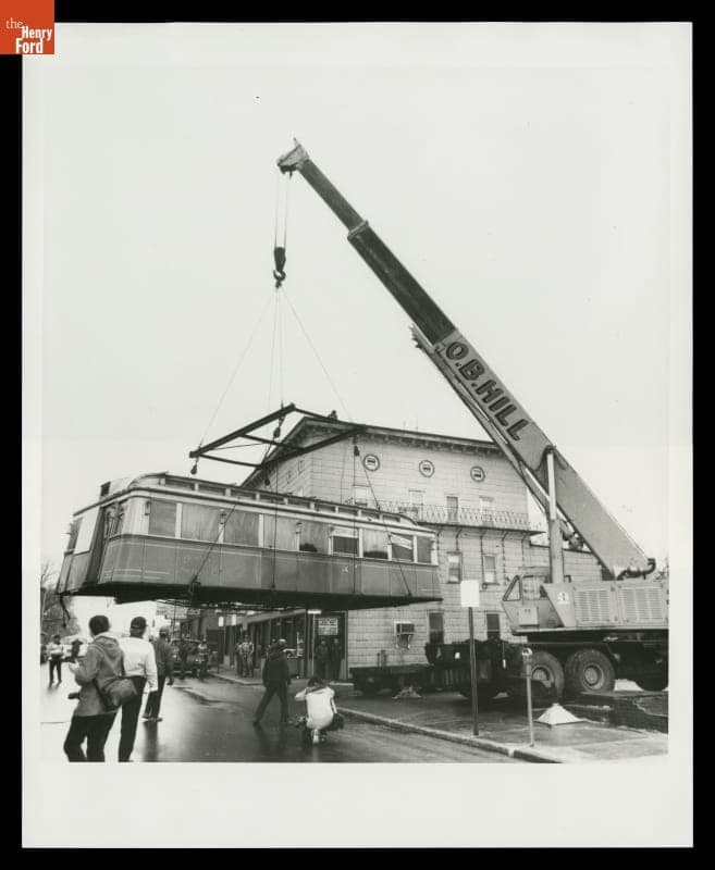 Lamy's Diner Being Lifted by a Crane, 1984