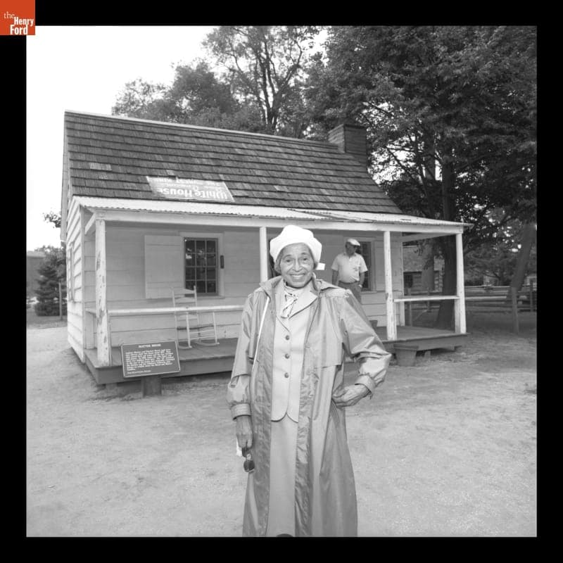 Rosa Parks Visiting Mattox House in Greenfield Village, August 1992
