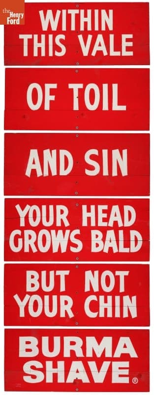 Burma-Shave Roadside Signs, 1964-1965