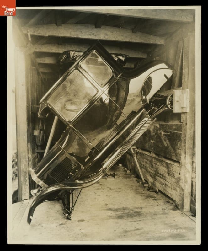 Ford Model T Loaded into Boxcar for Shipment, Highland Park, Michigan, 1926