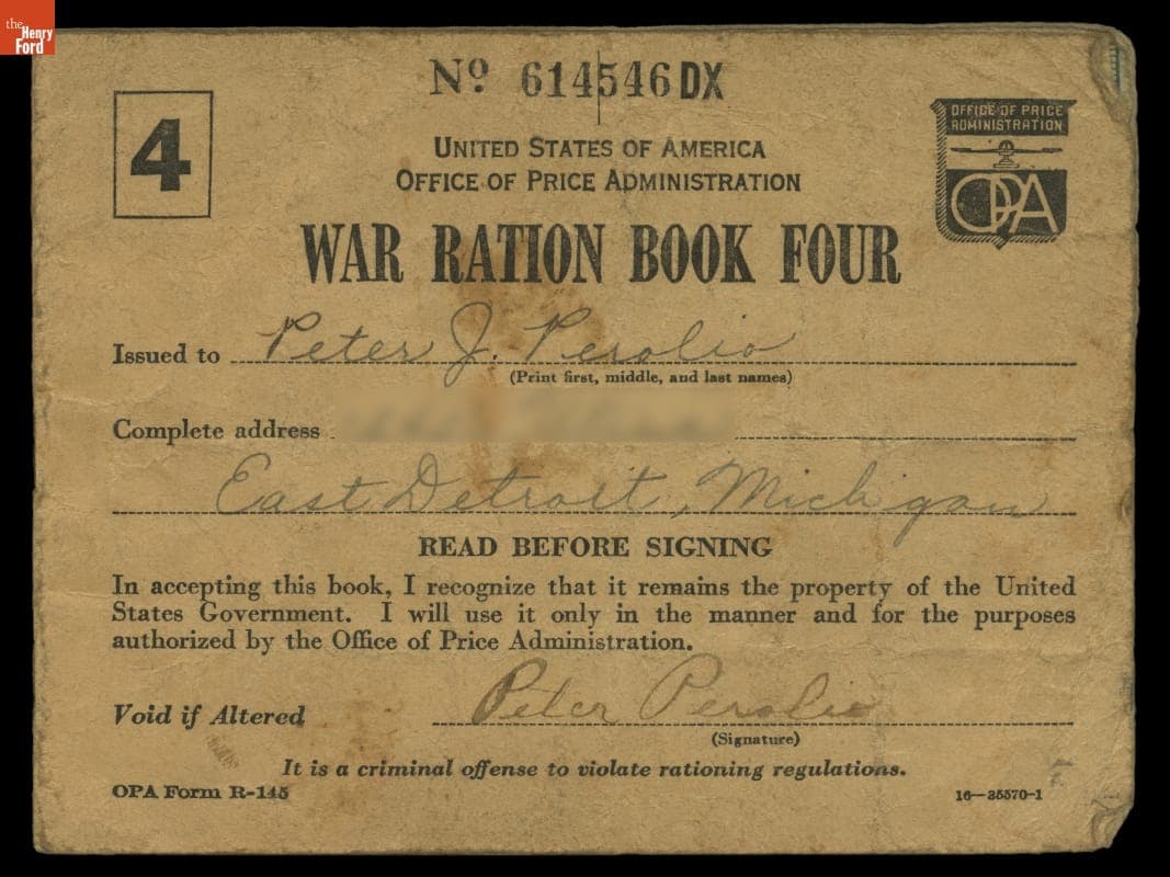 World War II Ration Book Four, 1943-1945
