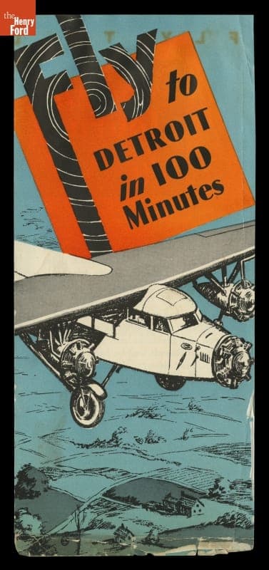 Air Travel Brochure, "Fly to Detroit in 100 Minutes," circa 1928