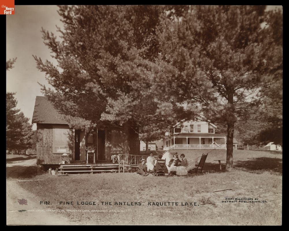 Pine Lodge, The Antlers, Raquette Lake, Adirondack Mountains, circa 1909