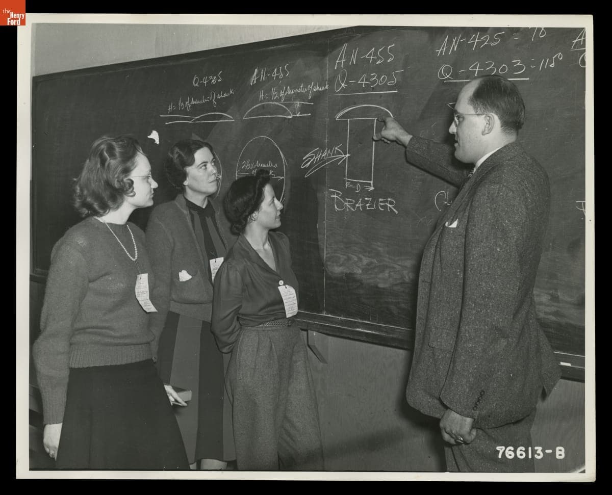 Women Training for Work at Ford Motor Company Willow Run Bomber Plant, 1942