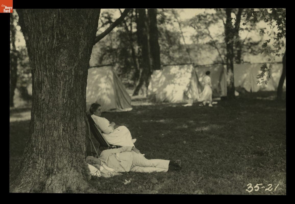 Thomas Edison and Mina Edison on a "Vagabonds" Camping Trip, 1921