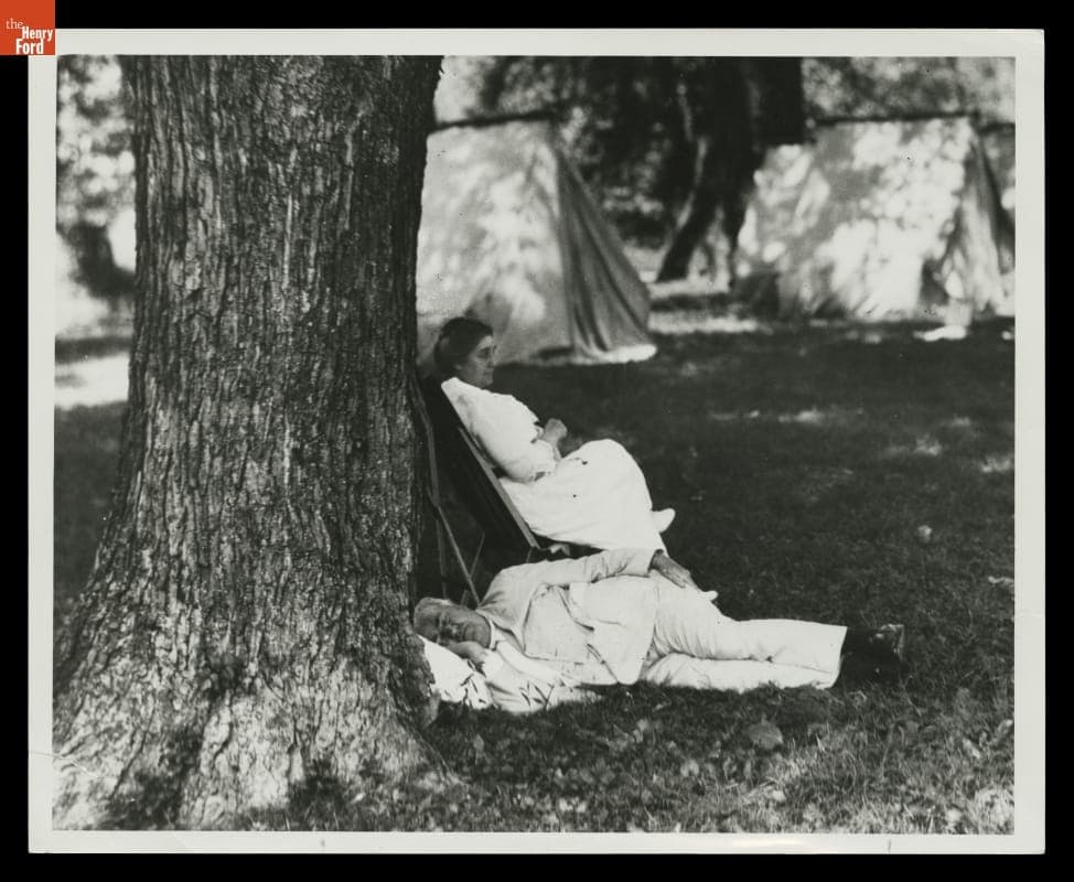Thomas Edison and Mina Edison at a "Vagabonds" Campsite, 1921