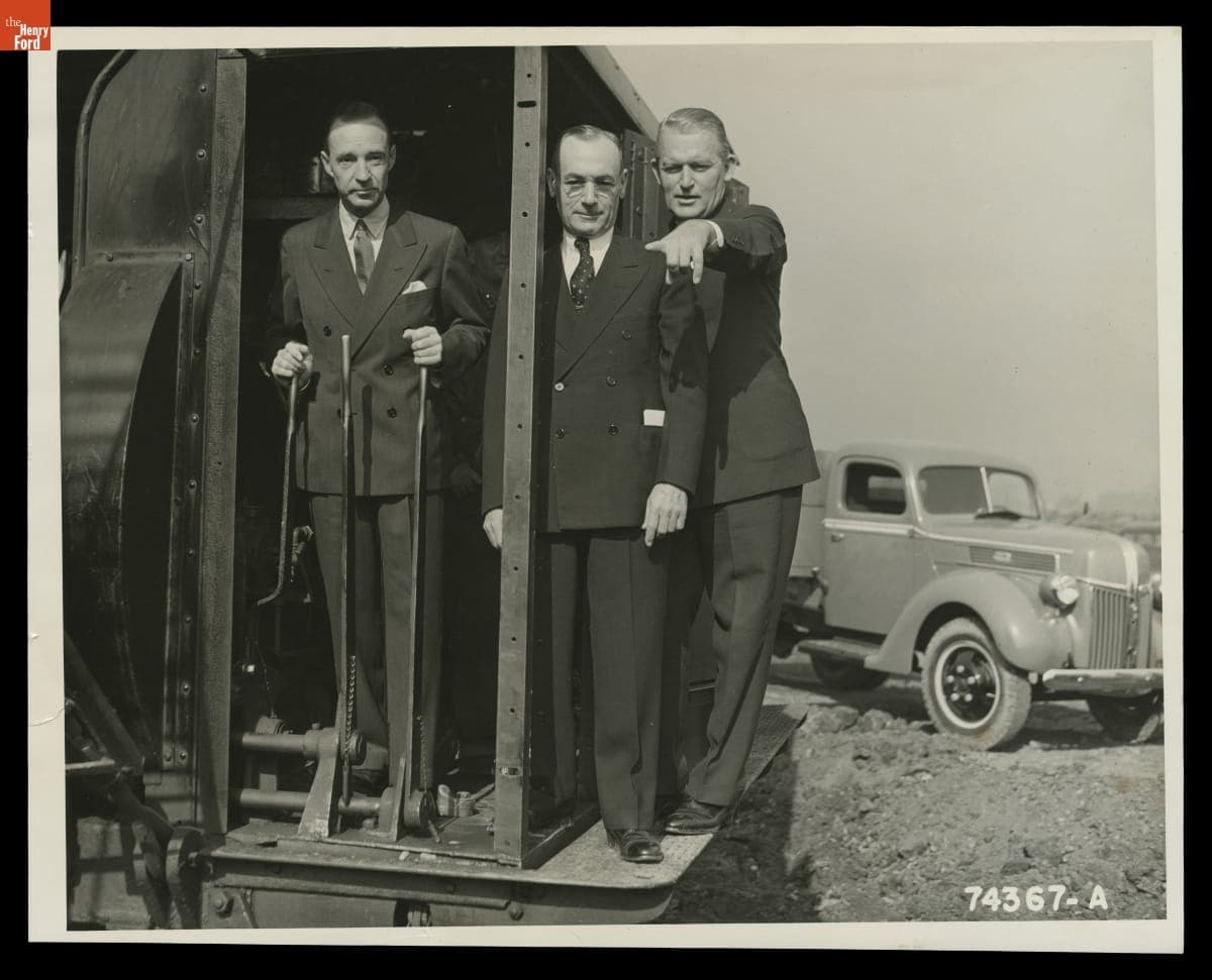 Edsel Ford, P.E. Martin, and Charles Sorensen Breaking Ground at Ford Motor Company Willow Run Bomber Plant, September 17, 1940