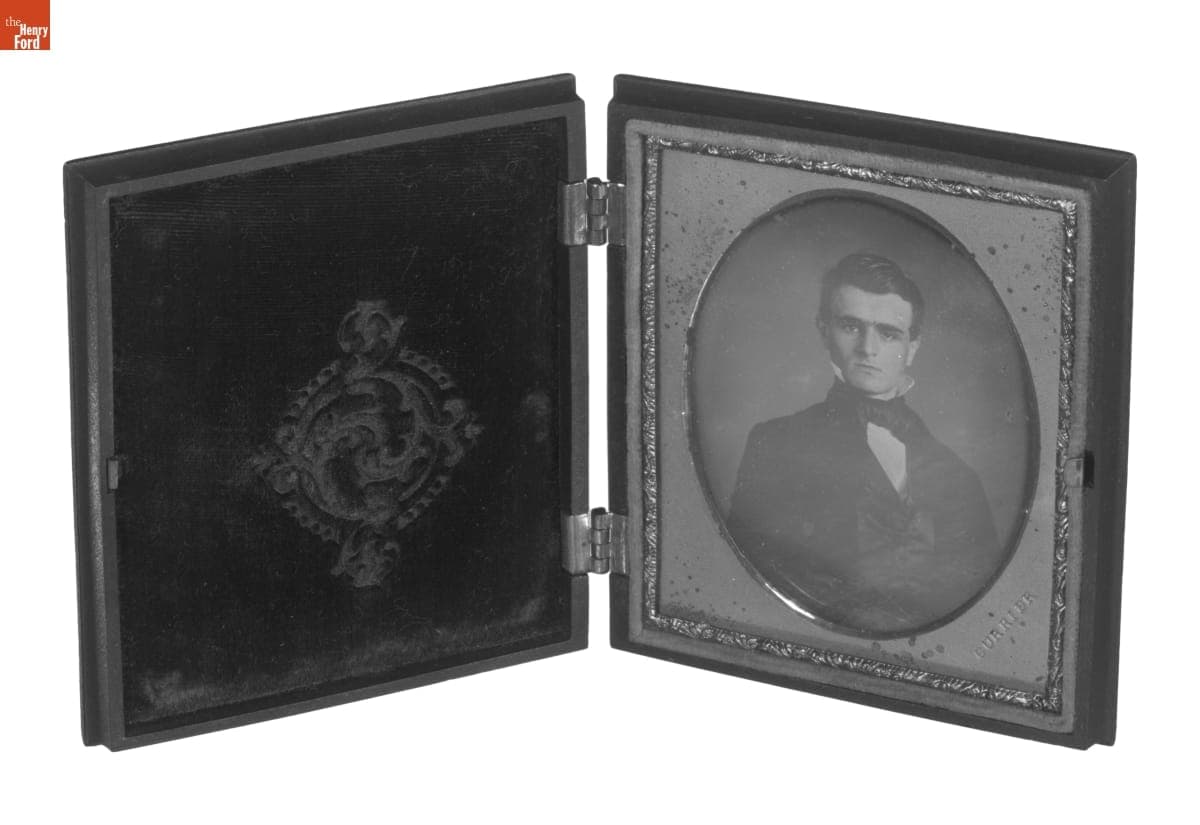 Seated Man Wearing a Satin Vest, a Daguerreotype in a Union Case, 1858-1866