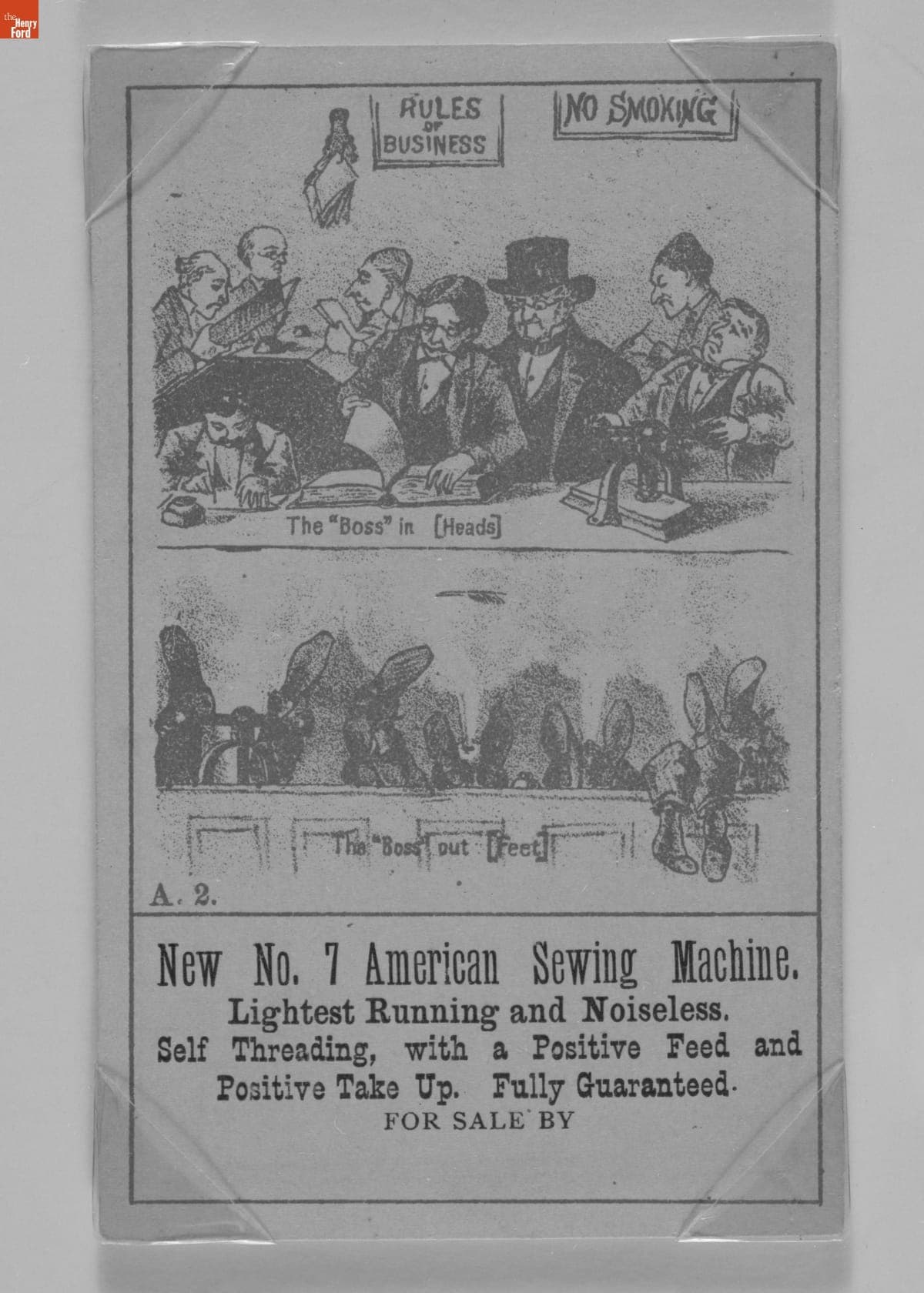 Trade Card for the "New Number 7 American Sewing Machine," 1870-1900