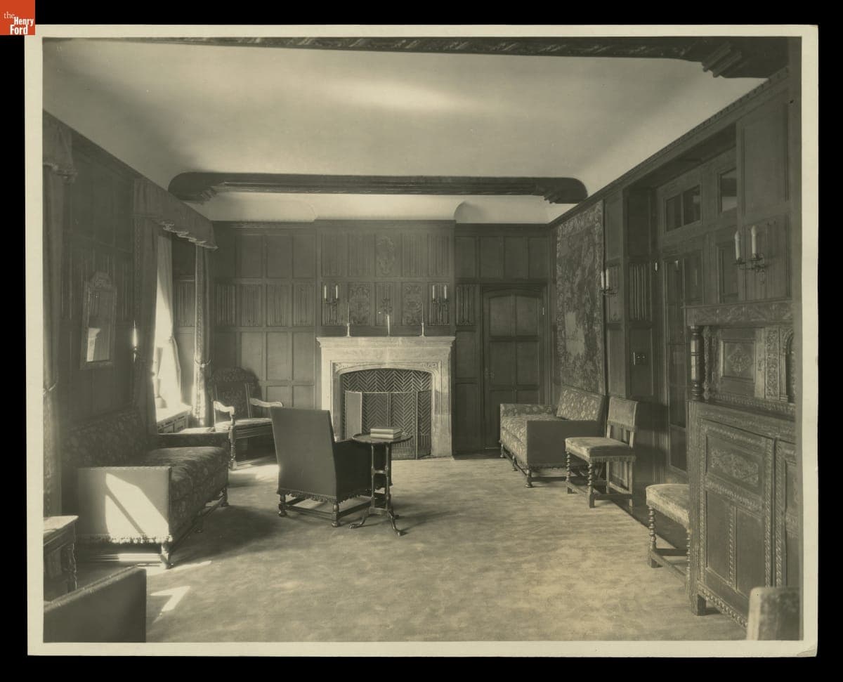 Living Room inside Clara Ford Nurses Home, Henry Ford Hospital, Detroit, Michigan, circa 1925