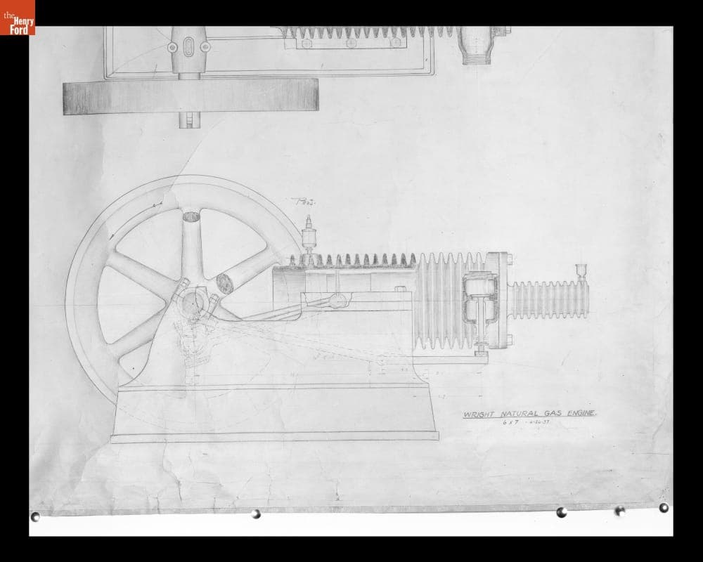 Drawing, Wright Natural Gas Engine, June 26, 1937
