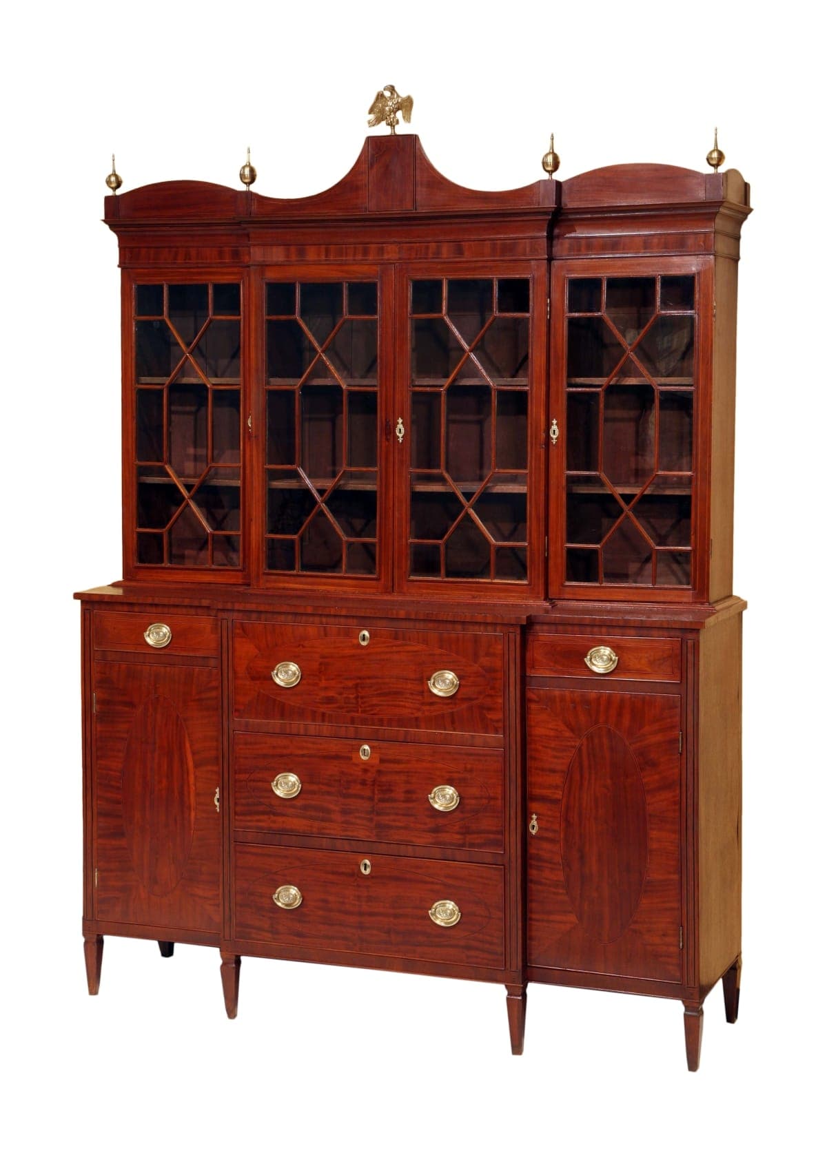 Breakfront Desk and Bookcase, 1800-1820