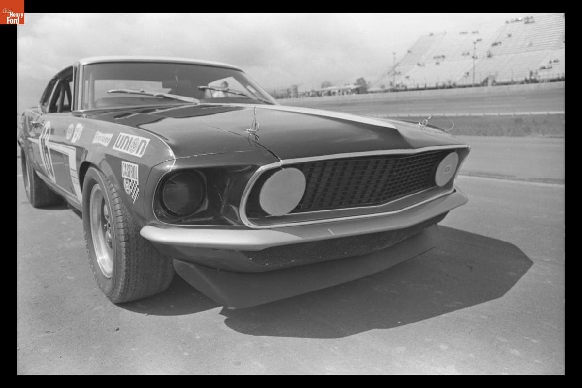 Ford Mustang Driven by George Follmer at Wolverine Trans-Am, Brooklyn, Michigan, May 1969