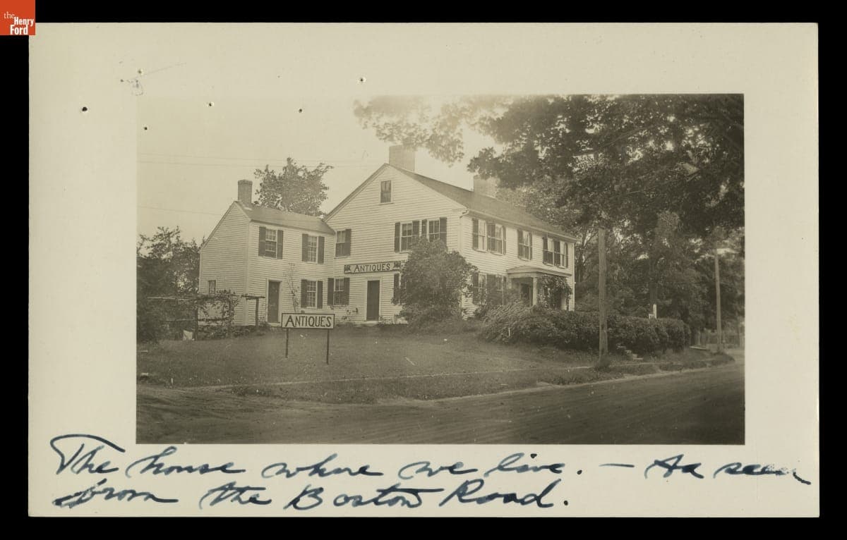 Postcard, Frank J. Lawton's Home and Antique Business, 1928