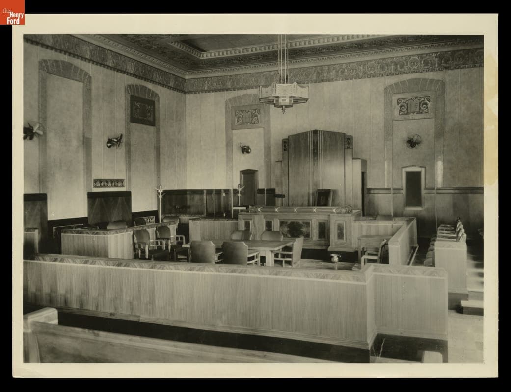 Roddis Veneer Used in Courtroom, Jefferson County Courthouse, Beaumont, Texas, circa 1932