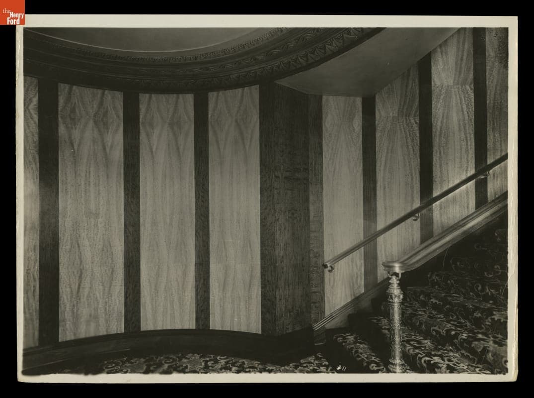 Roddis Decorative Veneer Walls along a Stairway, 1920-1925