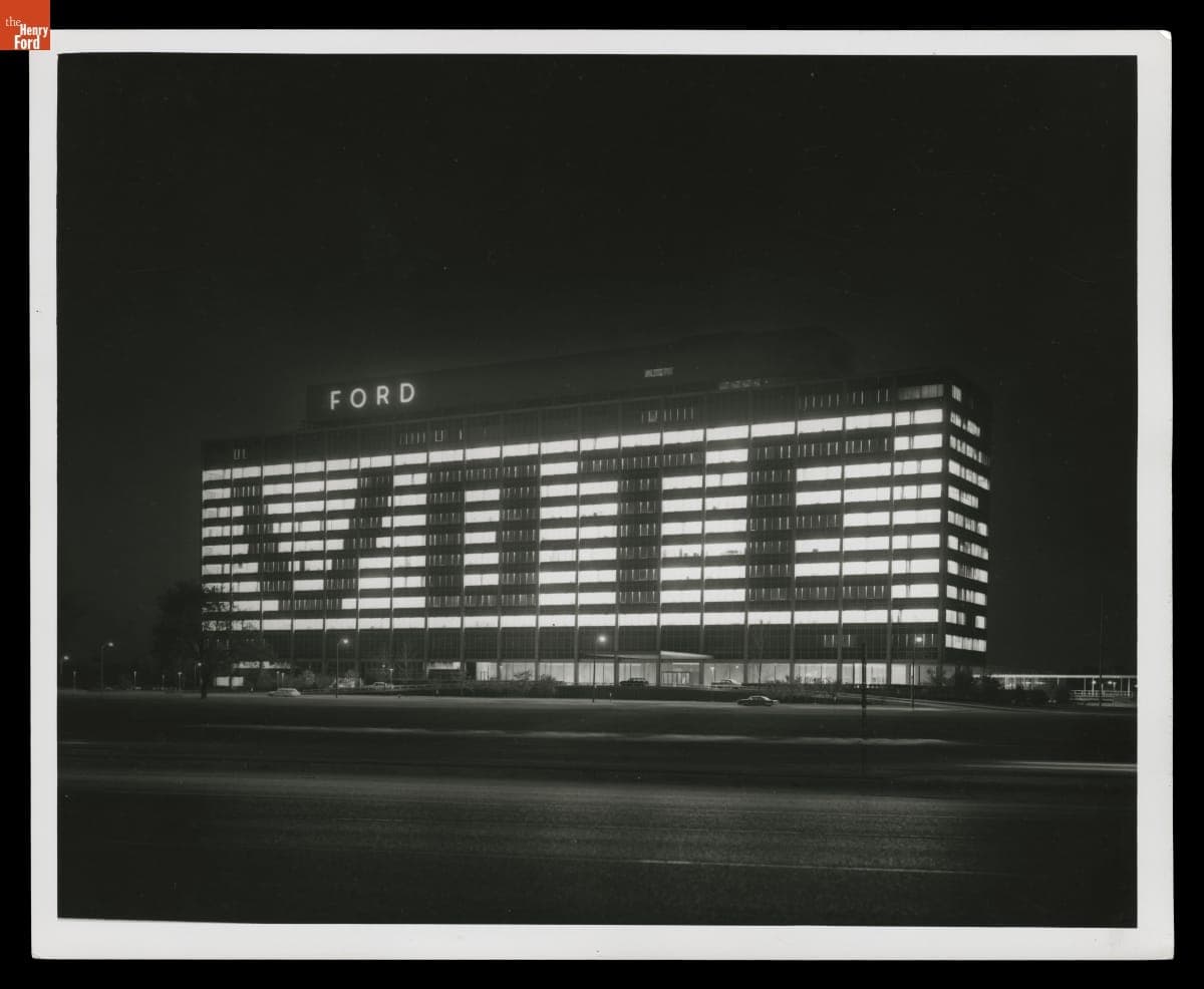 The Ford Motor Company World Headquarters Displaying "VOTE" Sign, Dearborn, Michigan, 1960