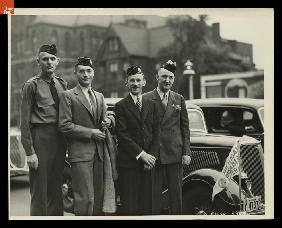 Michigan Disabled Veterans Traveling to Colorado Springs in a Ford V-8 Station Wagon, 1934