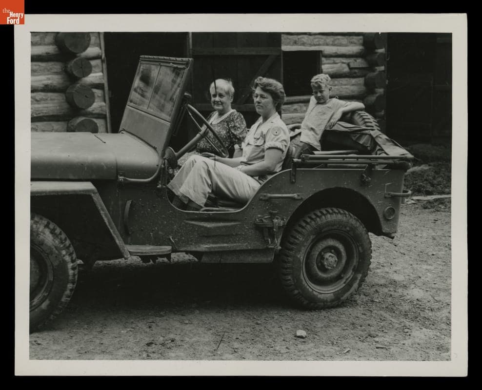 Mary Breckinridge and Nurse in Frontier Nursing Service Jeep, Wendover, Kentucky, 1945
