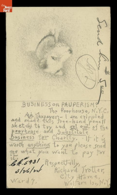 Letter from Richard Trotter to Edsel Ford, Offering to Sell Drawings, March 20, 1924