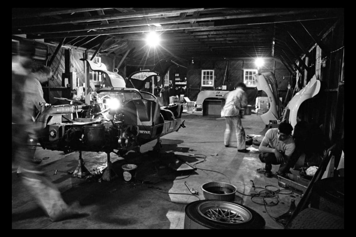 Preparing Chaparral Race Car for the Sebring 12 Hours of Endurance Race, 1967