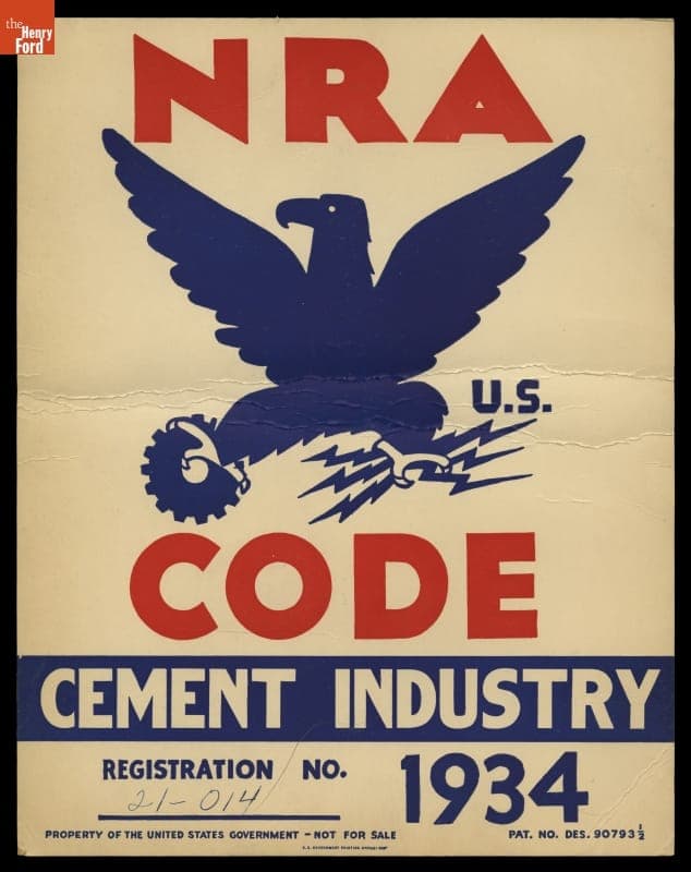 National Recovery Administration Poster, "NRA Code, Cement Industry," 1934