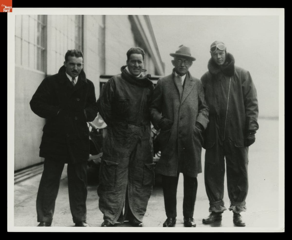 Harry Brooks, Thomas Lanphier, William B. Mayo, and Charles Lindbergh, November 1927