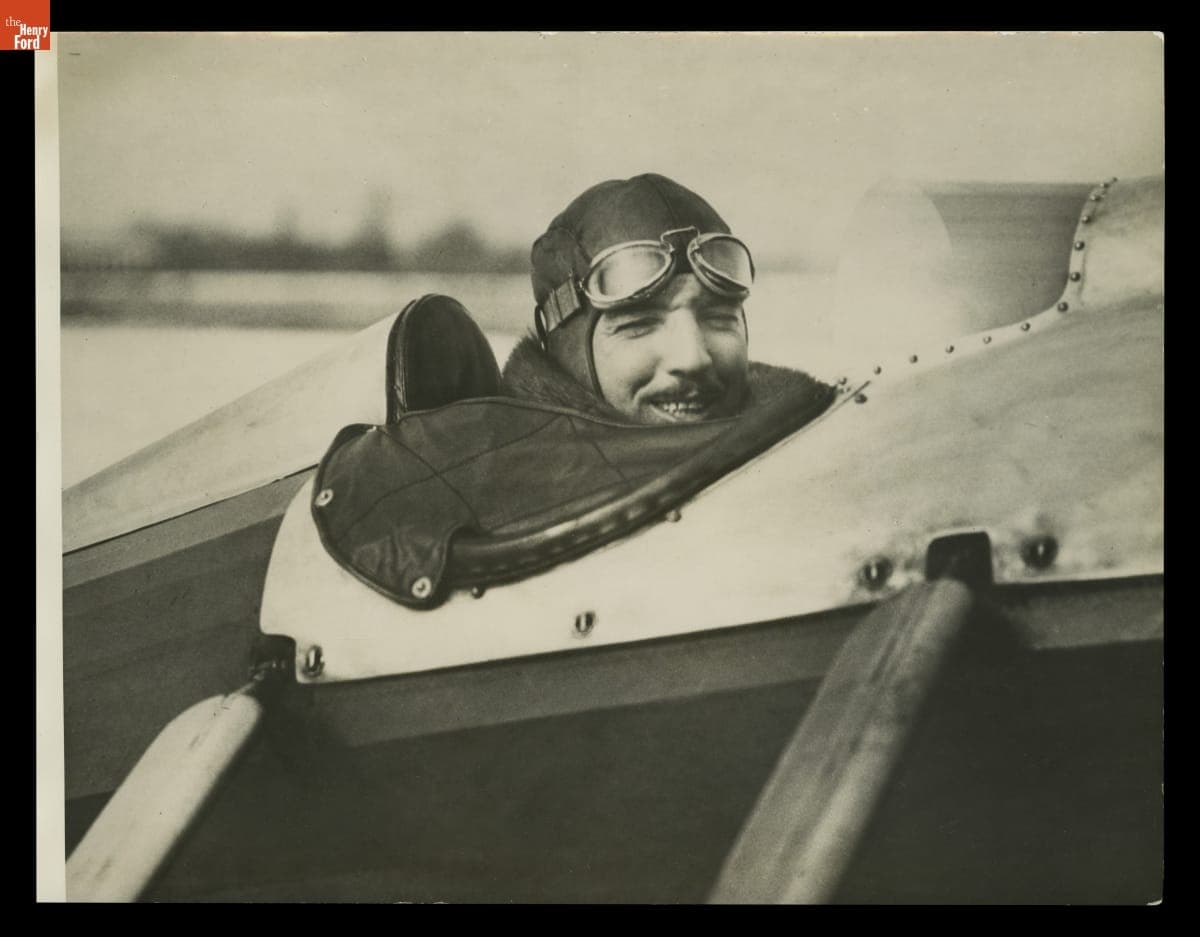 Harry Brooks in Ford Flivver Airplane, circa 1927