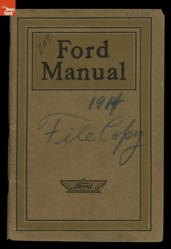 "Ford Manual for Owners and Operators of Ford Cars," 1914