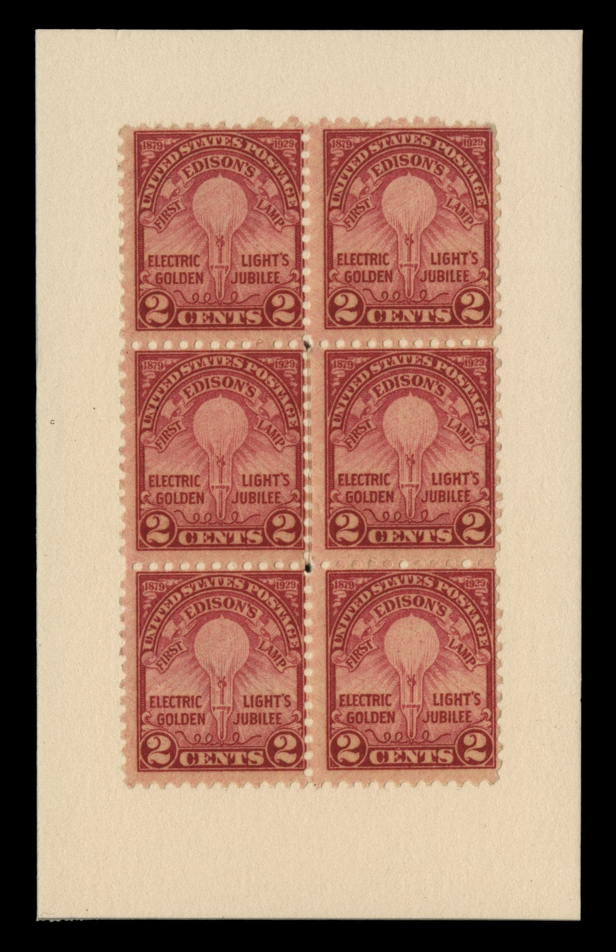 Electric Light's Golden Jubilee 2 Cent Postage Stamp, 1929