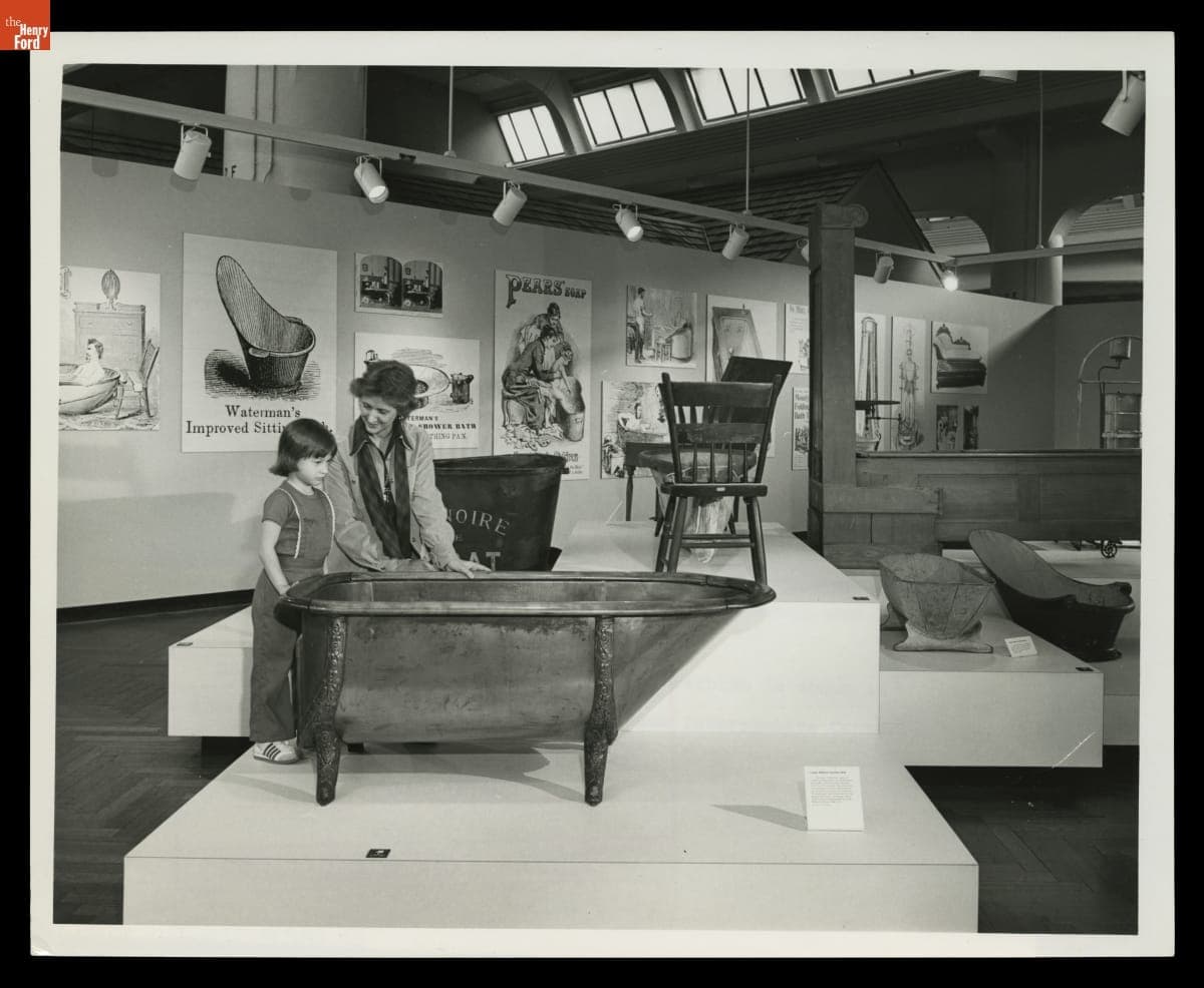 Bathtubs in the Home Arts Section of Henry Ford Museum's Interpretive Center, 1979-1980