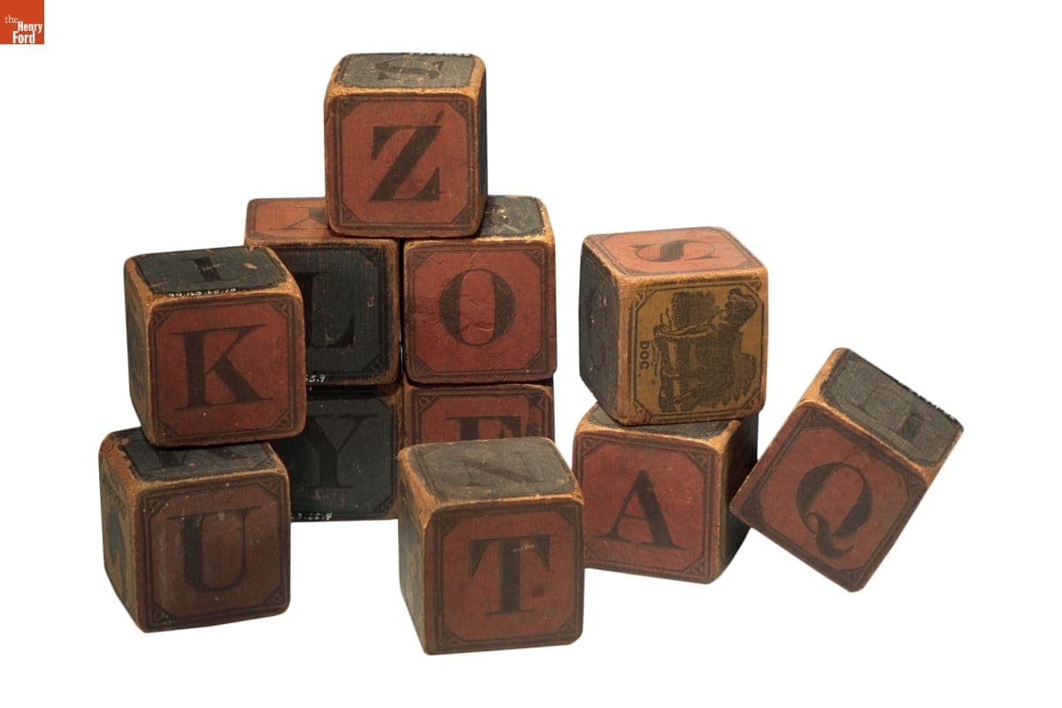 Alphabet Blocks, Used by Edsel Ford, 1898-1903