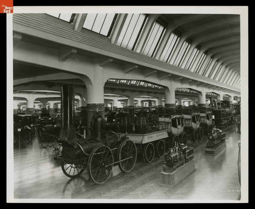 Replica of 1831 "DeWitt Clinton" Steam Locomotive in Henry Ford Museum, 1941