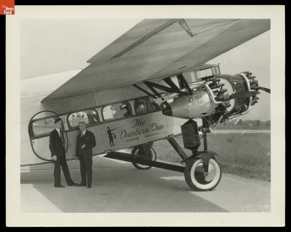 Eben G. Tileston and Charles E. Graham with the "Dearborn Inn" Ford Tri-Motor 4-AT-48 Airplane, July 1931
