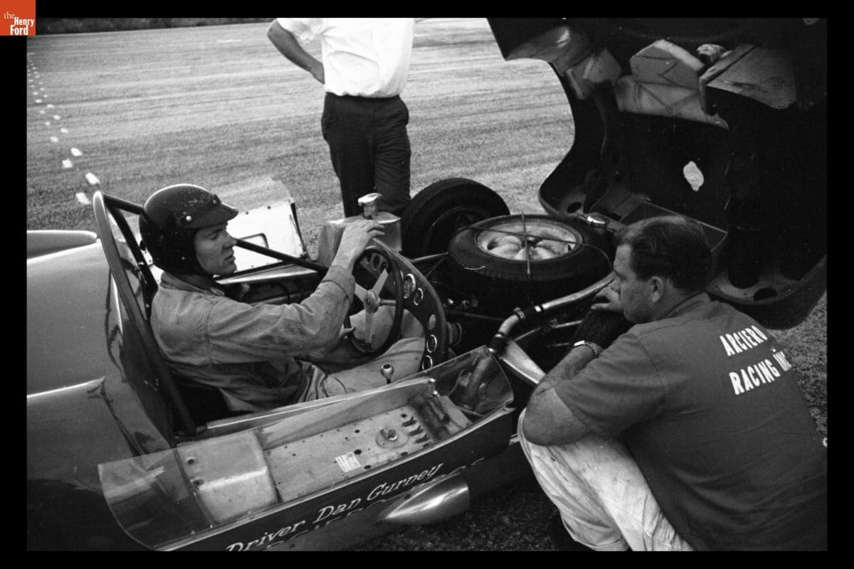 Dan Gurney in Lotus Race Car during Bahamas Speed Weeks, November 27 - December 10, 1961